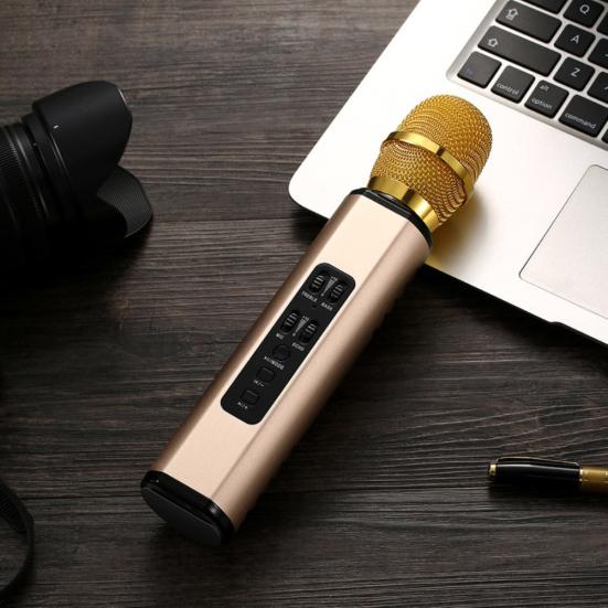 K6 Handheld Wireless Bluetooth-compatible Condenser Microphone Karaoke Speech Mic Speaker