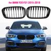 Kidney Replacement Front Grill for BMW F20 F21 2015-2019 118i 120i 125i M140i M Performance Gloss Black Grills