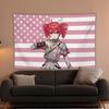Kasane Teto Pink American Flag Wall Hanging Cloth Dormitory Room Decoration Wallpaper Banner Tapestry Aesthetic Decoration