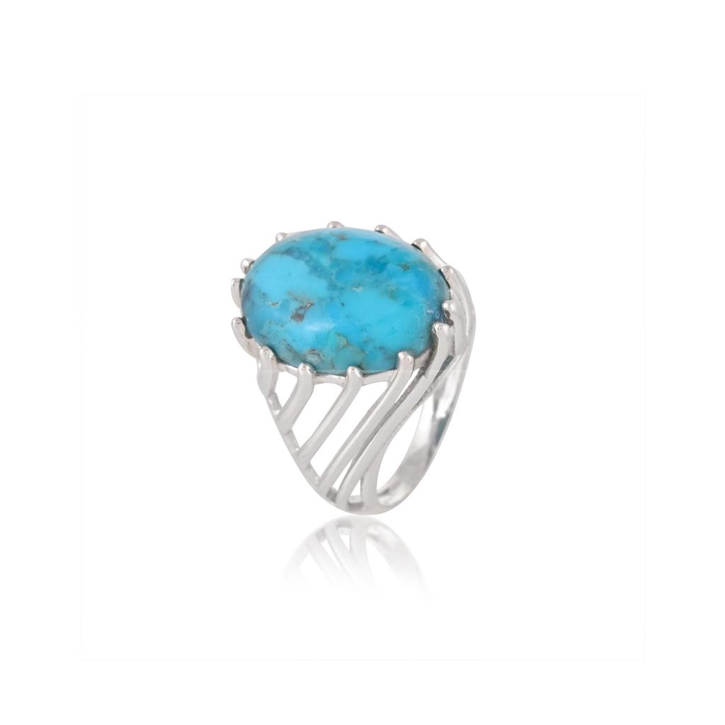 Mohave Turquoise Ring: 925 Sterling Silver Gemstone Statement