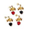 Gothic Punk Flame Cross Drop Earrings, Vintage Y2K Statement Jewelry