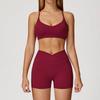 JYL Naked Fashion Yoga Set Cross Back Quick Dry Running Outfit