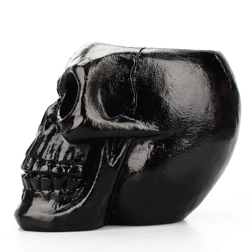 Queen-b Multi-Stand Black Skull Pen and Makeup Brush Stand, Desktop, Cool and Stylish Interior, Small Item Storage, Skull, Skeleton, Skeleton, Desk,