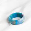 Colorful Rainbow Acrylic Resin Ring – Trendy European & American Style for Women