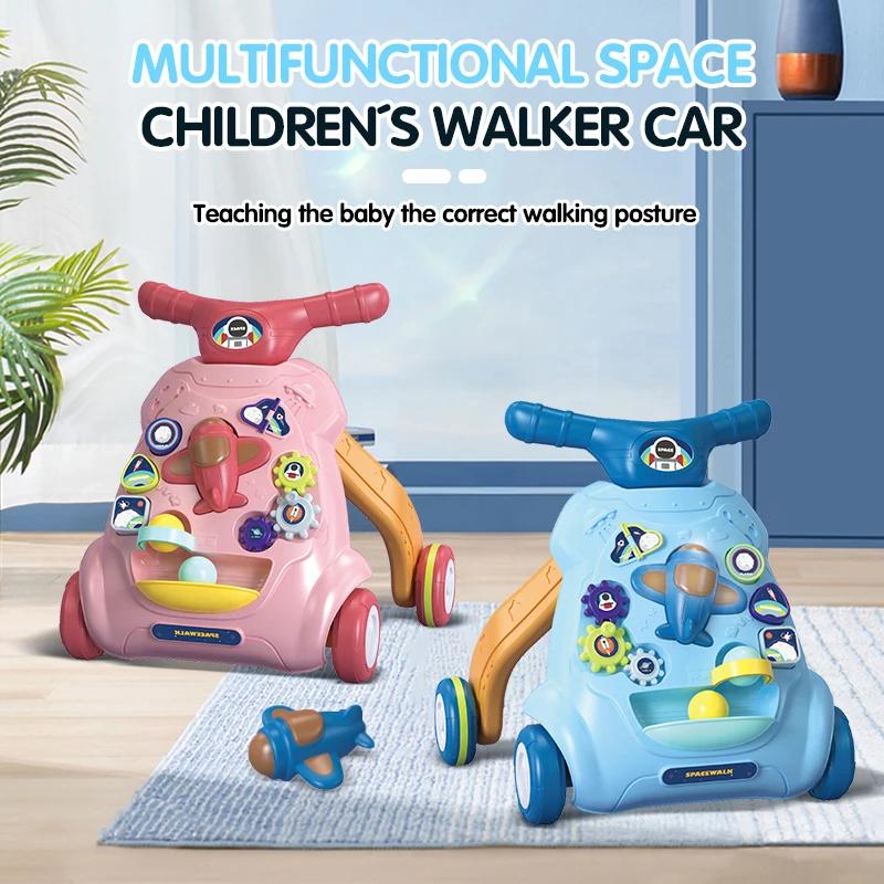 Non-Toxic Kid Push And Pull Learning Walker Multifunctional Activity Toy Musical Develops Motor Skills Birthday Gift Toys For Toddler Baby