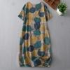 summer new loose printing medium and long dress that covers the belly and shows thinness