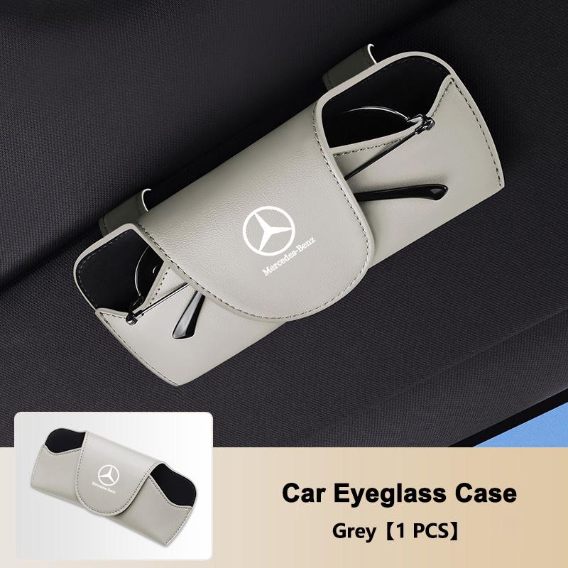 CQQ1 Leather Car Sun Visor EyeGlasses Case Eyeglasses Bracket Clip For Mercedes Benz W203 W204 W205 W176 W16 W177 W247 Accessories