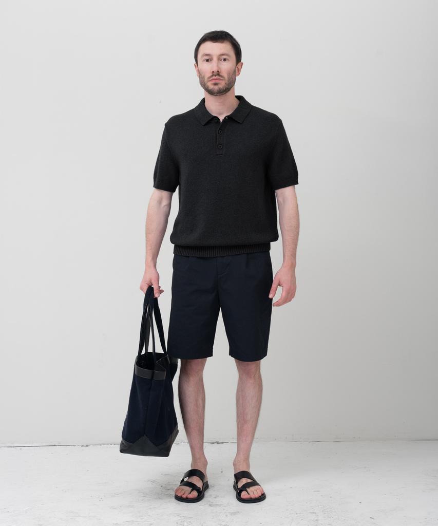 MANNERGRAM Upw Washable Cotton Polo Short Sleeve Knit Black