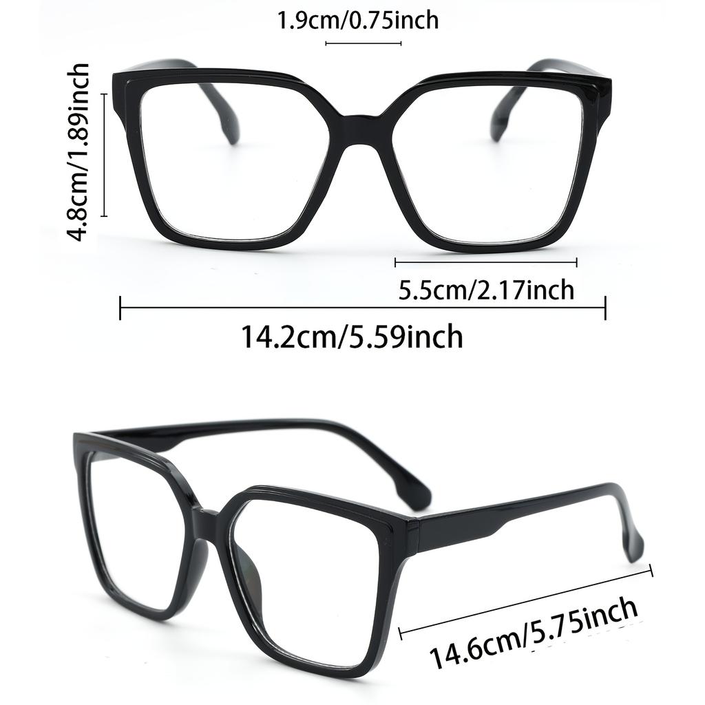 1PCS Square Black Leopard Frame Clear Glasses For Daily Reading Life Back To School Decoration