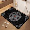 Dark Gothic Pentacle Ruby Accents Patterned Rug Nonslip Thick Carpet For Living Room Bedroom Hallway Home Decor Birthday Gift