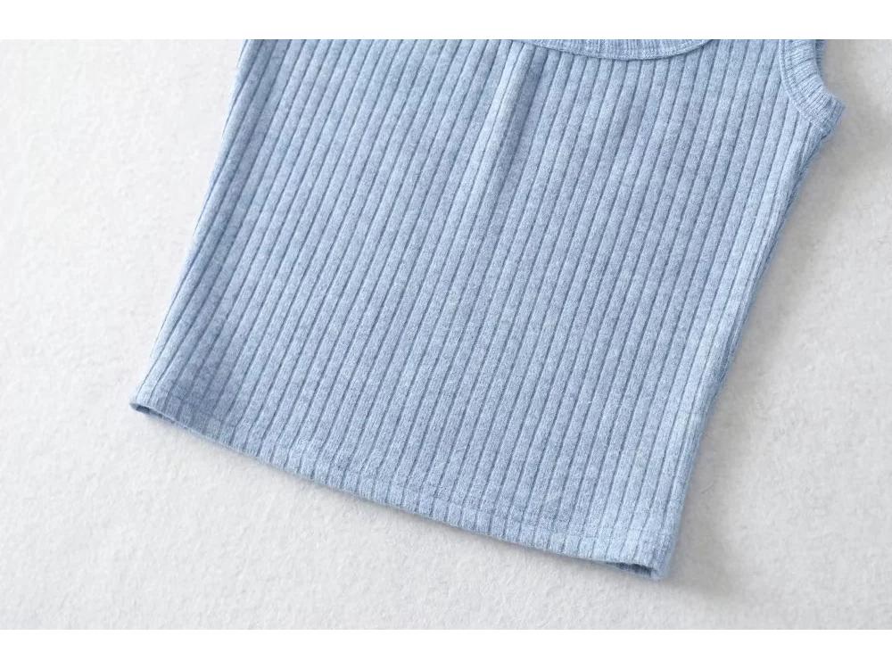 2023 Summer Square Neck Bodycon Cashmere-Texture Women's Slimming Vest