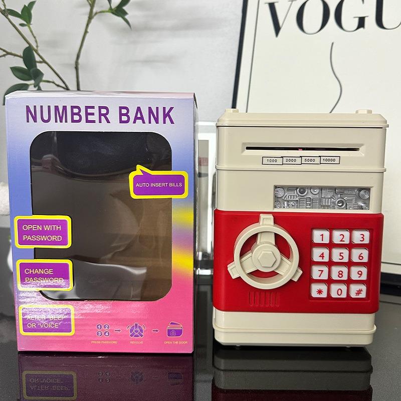 Children's Piggy Bank Password Box Automatic Money Roll Fingerprint Electric Sound and Light Large Capacity