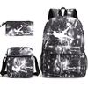 Large capacity schoolbag with shoulder strap; student three-piece pencil case set