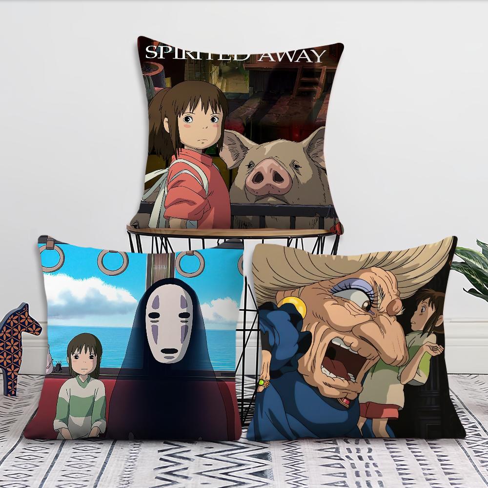 Anime S-Spirited A-Away Kissenbezug Wohnzimmer Akzent Sofa Rückenstütze Quadratisch Lounge Entspannender Nickerchen Begleiter Kissenhülle