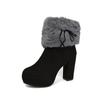 Coarse Heel High Heel Short Boots Women's Winter Women's Shoes New Platform Waterproof Table Martin Boots Velvet Women's Boots To Keep Warm