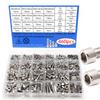 460pcs M3 M4 M5 M6 Stainless Steel Hex Socket Cap Bolt & Nut Assortment Kit With Flat Washers