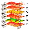 2.0#  2.5#  3.0# Jigs Luminous Lifelike Squid Hook Wood Shrimp Lures Octopus Bait Fishing Tackle