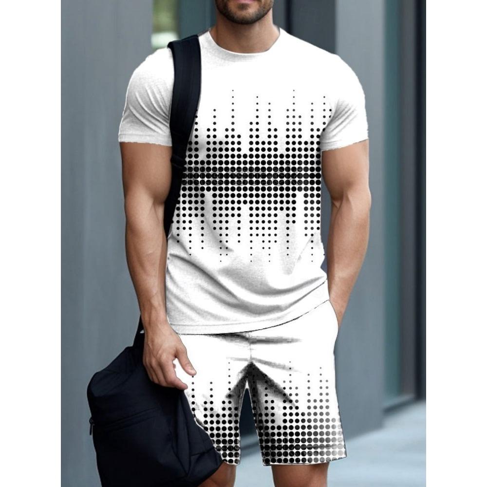 2026 New 3D Animal Print Men's T-shirt And Shorts Set Summer Casual Men's Short-sleeved Top Urban Street Men's Sports Shorts