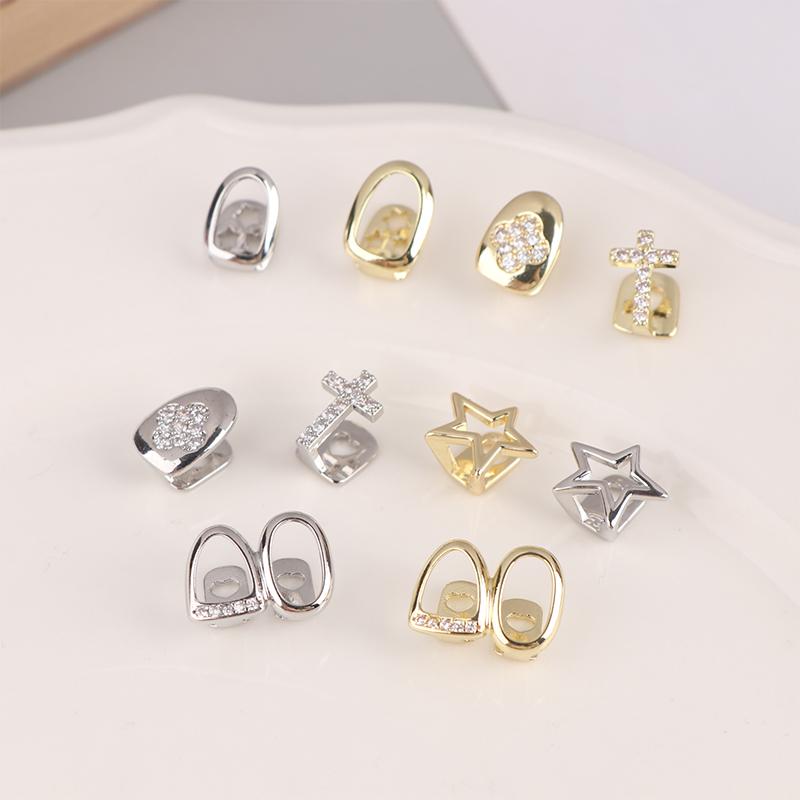 Hip Hop Single Tooth Dental Grillz Teeth Caps Punk Metal Grill Cap Cosplay Party Teeth Grillz Dental Fashion Jewelry