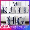Fuwatacchi Flower Letter Pillow Case Plant Tree Around Alphabet Cushion Cover for Home Sofa Car Decorative Pillowcases