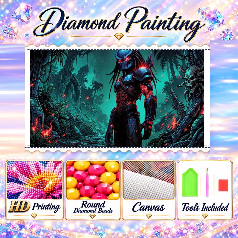Predator Diamond Painting Kit 5D Full Drill DIY Diamond Mosaic Wall Art Home Decor