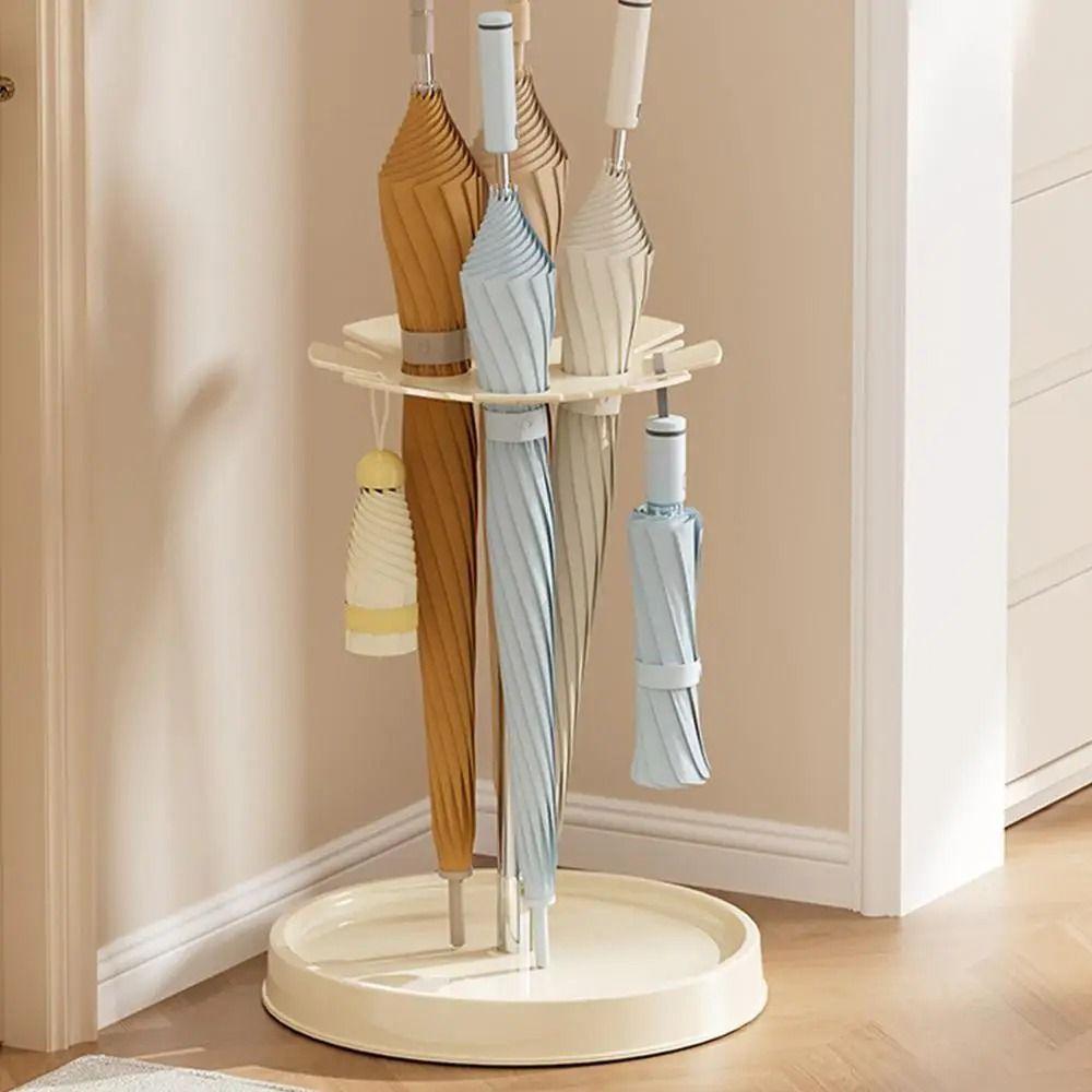 Rustproof Steel Umbrella Storage Rack Multi-Hole Floor Standing Umbrella Draining Stand Stable Large Capacity Umbrellas Holder