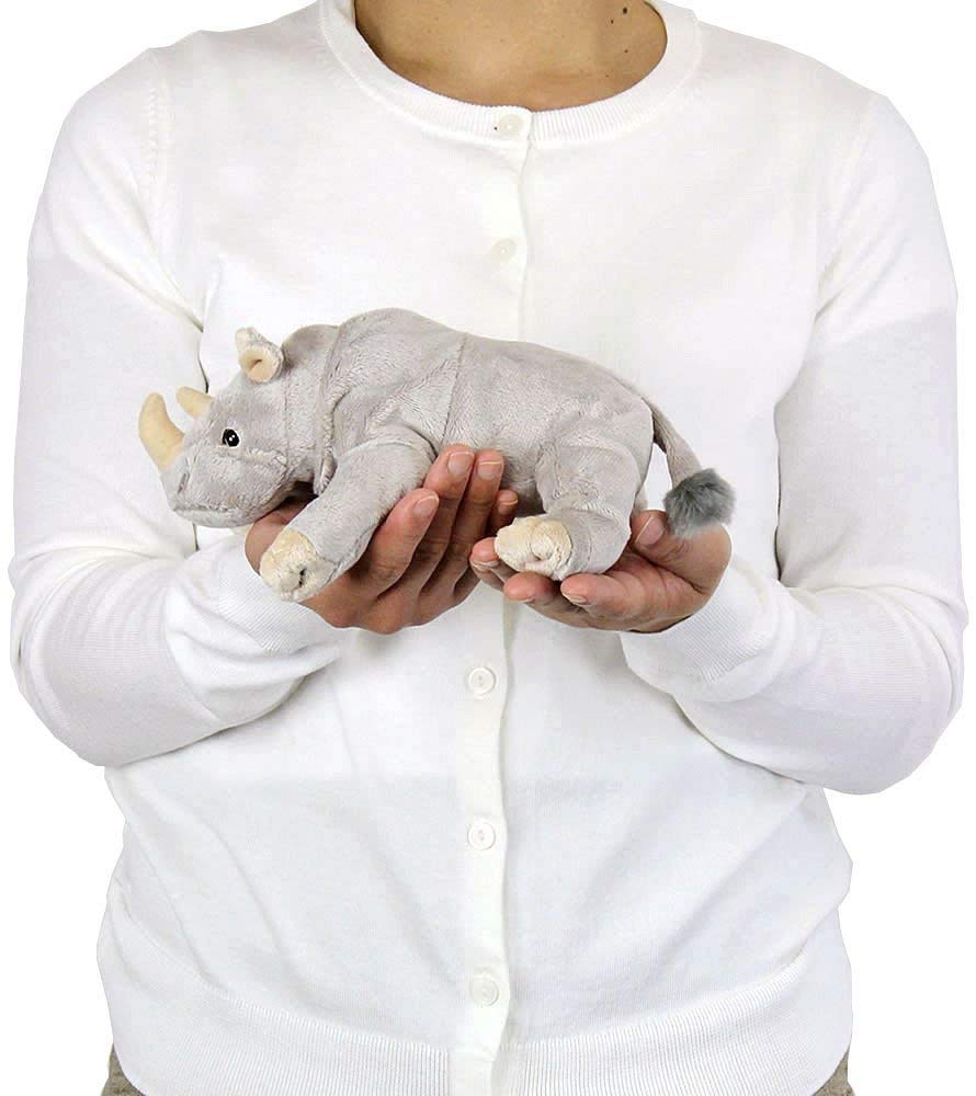 Calorata White Rhino Plush Toy (Reclining SeriesSoft Touch) Realistic Animal Toy Doll Gift Present Birthday (Twice Tested) Christmas Present
