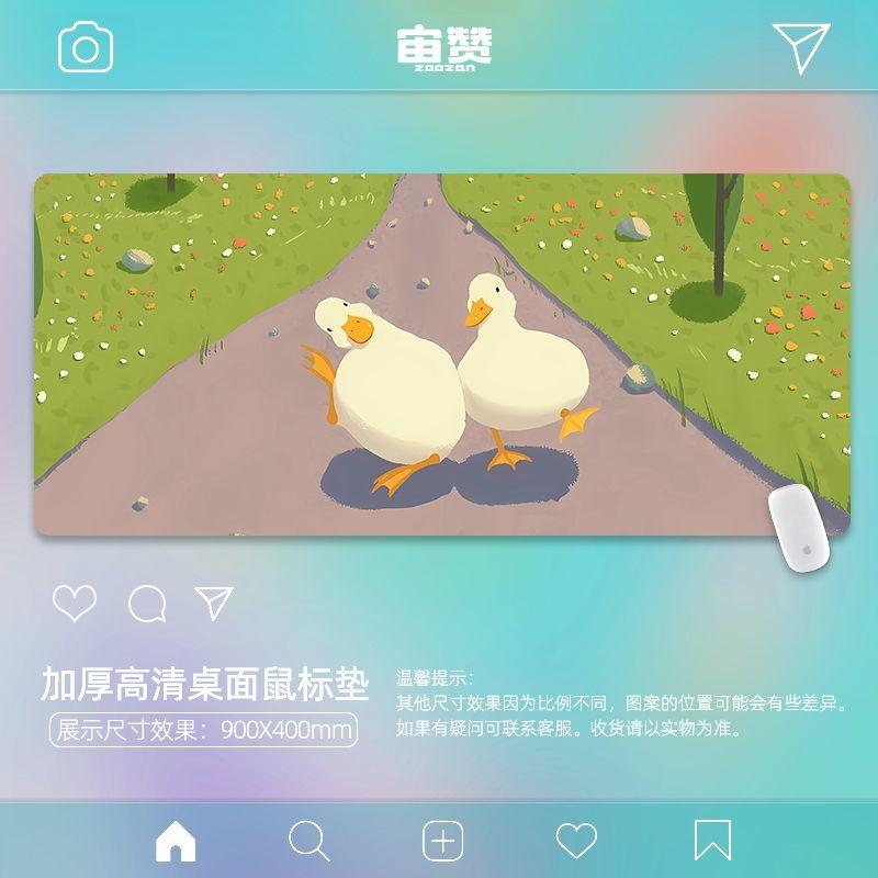 Duck Duck Mouse Pad Oversized Office Keyboard Pad Computer Desk Pad Simple Girl Heart Medium Small Size
