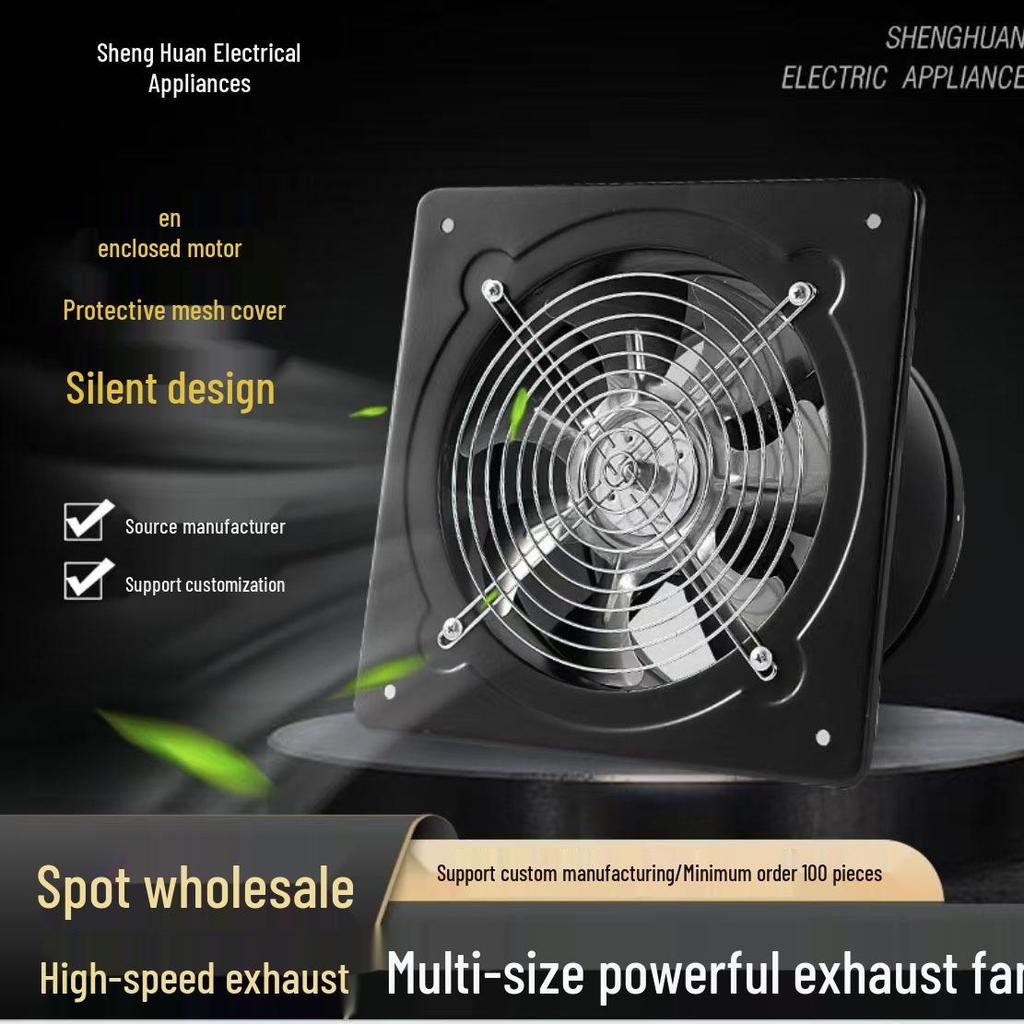 6-Inch Black Dirt-Resistant Exhaust Fan for Bathroom or Kitchen Ventilation