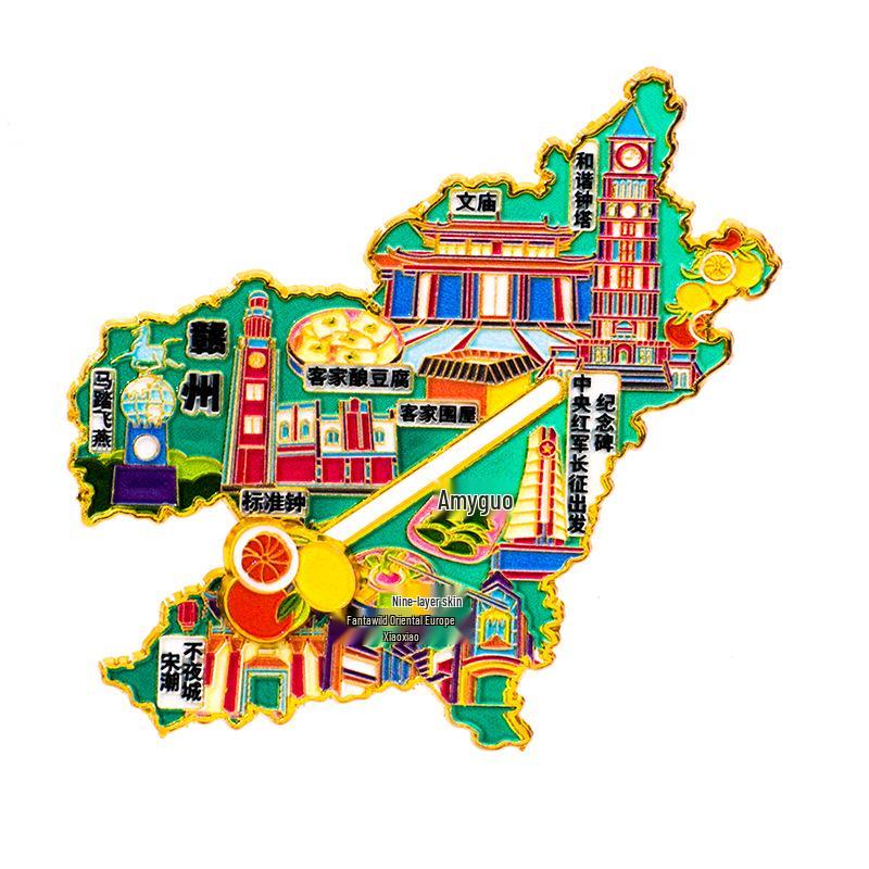 Ganzhou City Metal Magnet: Creative Cultural Souvenir 2025 New Style