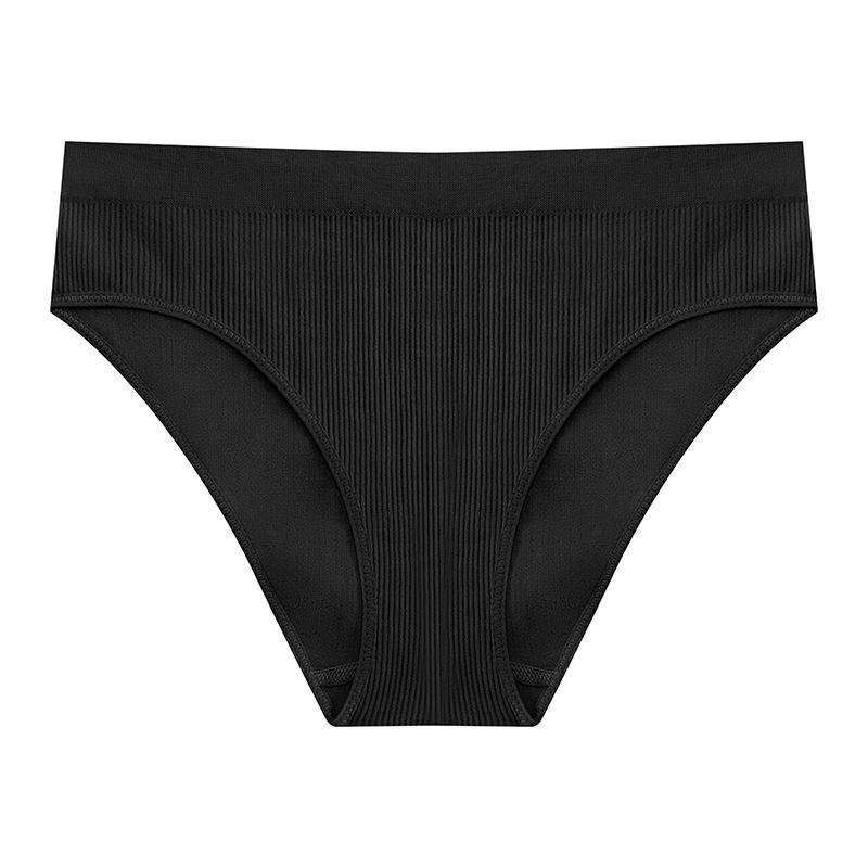 

Женское бесшовное дышащее нижнее белье из чистого хлопка, большой размер, средняя талия, облегающие бедра, удобные тонкие спортивные трусы XL чёрный