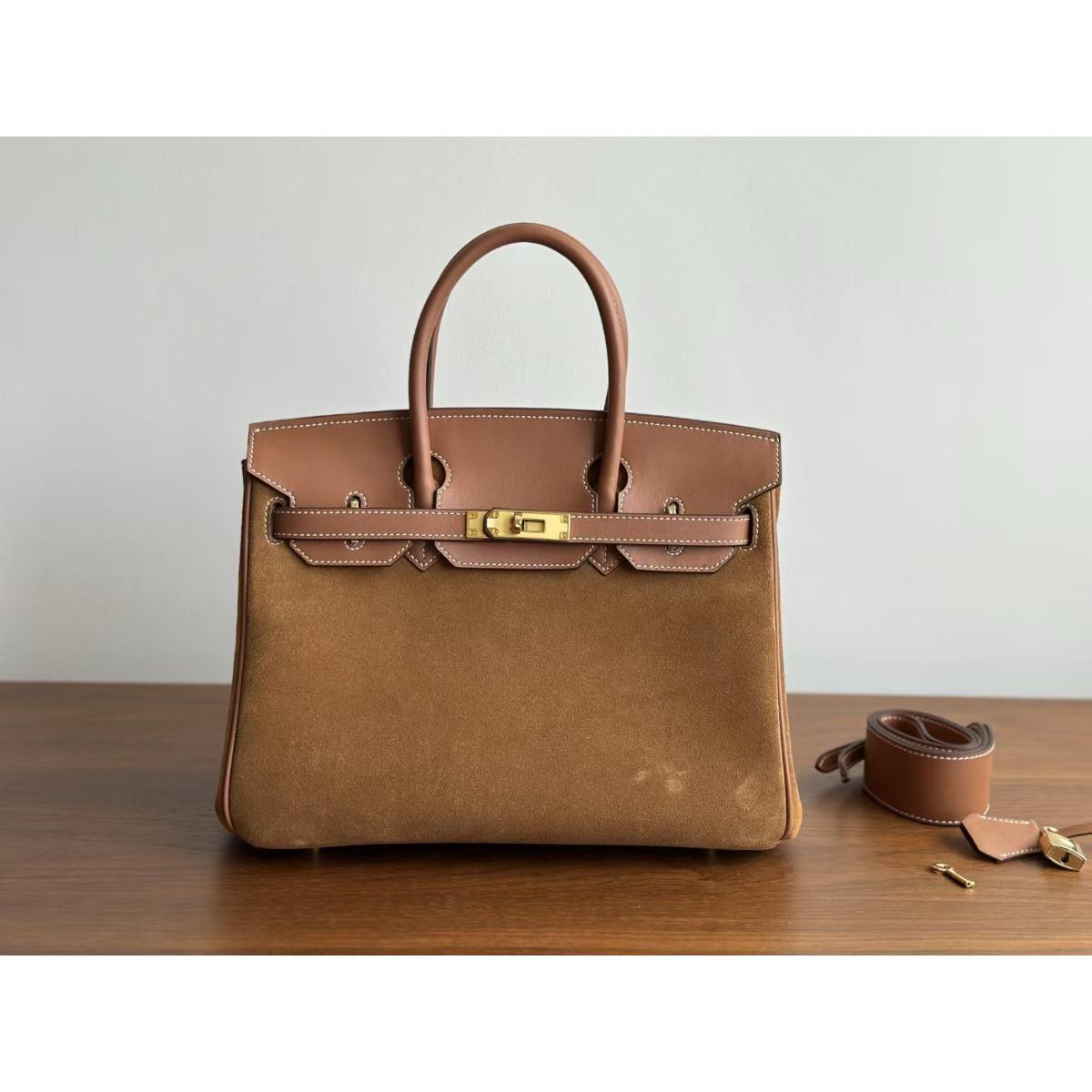 Platinum bag swift leather and suede