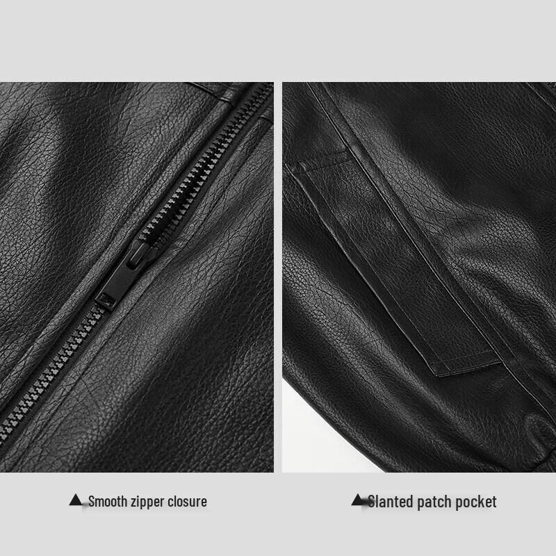 HLA Men's Stylish Faux Leather Jacket