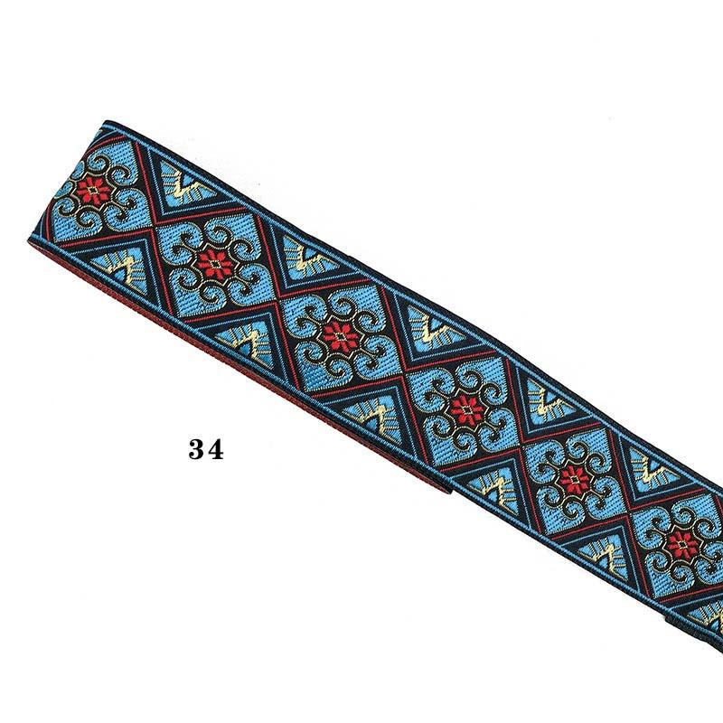 Cinta de Pasamanería Bordada Jacquard de Encaje Étnico para Adorno de Borde de Cuello de Vestimenta de Ropa Nacional Tradicional de Bricolaje de 5 cm