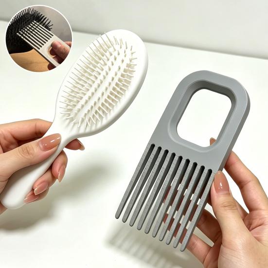 Kammreiniger mit breitem Zahndesign Haarkamm Entwirrer Reiniger Luftkissen Kammreiniger mit Aufhängeloch