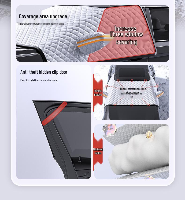 Car Sunshade Half Cover: Winter Anti-Freeze, Anti-Rain, Frost and Dust Protection Shield
