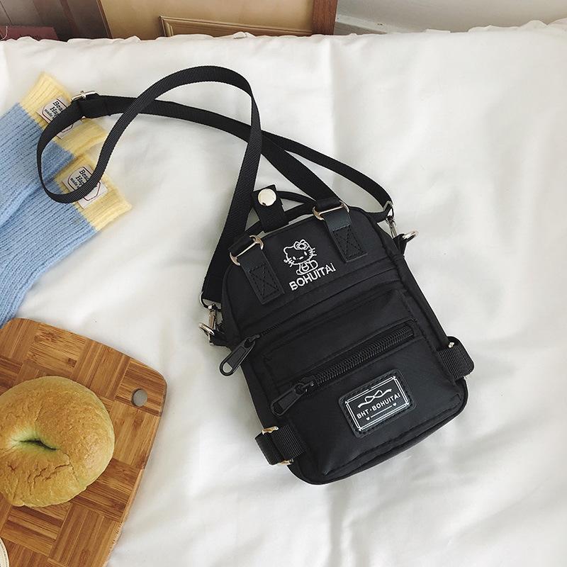 

2025 новая свежая девушка высокая ценность контрастные цвета женская портативная сумка-мессенджер мелочи маленькая сумка многофункциональная многокарманная чёрный