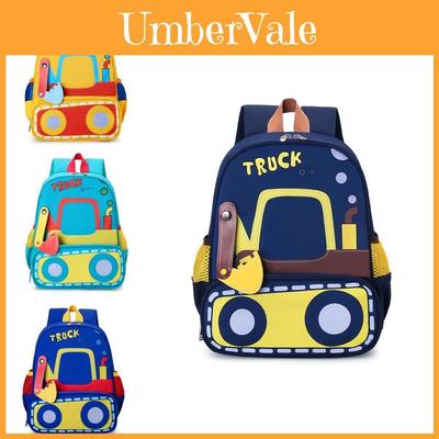 Stylish New Excavator Preschool Backpack For Boys Lightweight Dual Shoulder Bag For Kids Aged 3 To 6 Years