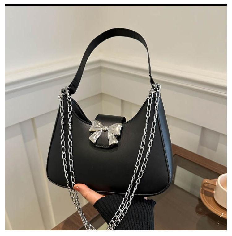 Elegant Korean Inspired Chain Shoulder Bag Stylish Small Satchel For Everyday Wear