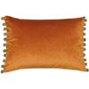 Rectangular Cushion - PAOLETTI - Fiesta - Faux Velvet Cover - 35x50 Cm - Reversible - Rust/Khaki