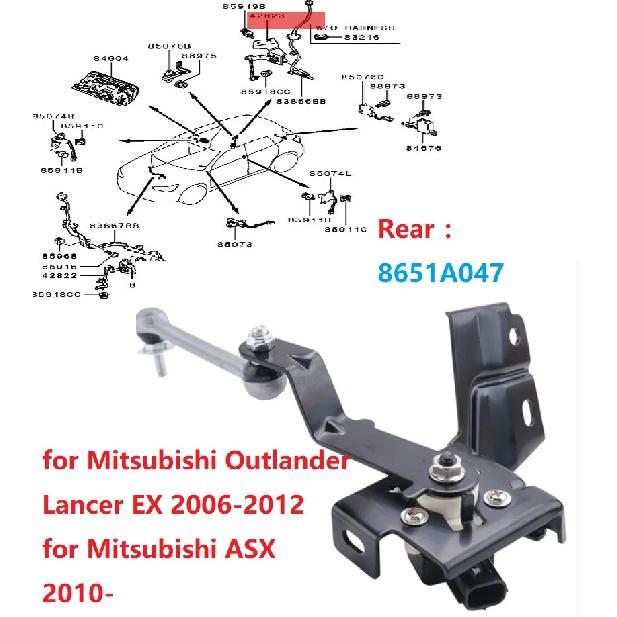 

Front/Rear Body Air Suspention Height Sensor 8651A095 8651A047 for Mitsubishi ASX Lancer EX 2006-2016 Headlight Level Sensor Rear 8651A047