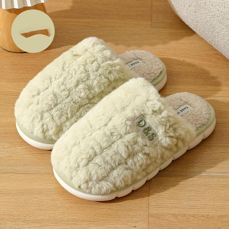 Women's Cotton Slippers Winter Bag Heel Home Warm and Non Slip Plush Cotton Shoes for Men Wearing Outside