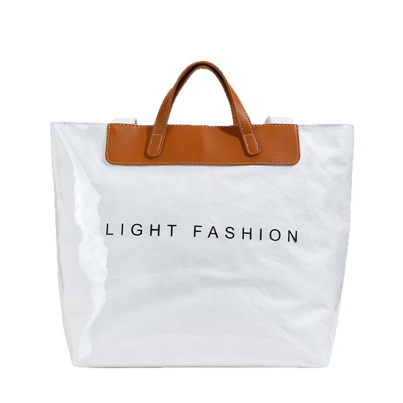 Fashionable Commuting Large-capacity Kraft Paper Handbag Shopping Bag