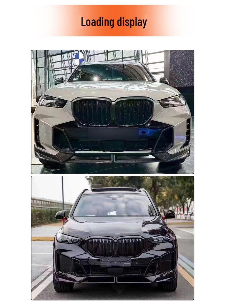 BMW X5 G05 Carbon Fiber Black Front Lip Spoiler Chin Diffuser