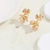 European and American Jewelry, Golden Flower Earrings, Unique Design Temperament, Beautiful Earrings, Women's High-end Light Luxury Earrings