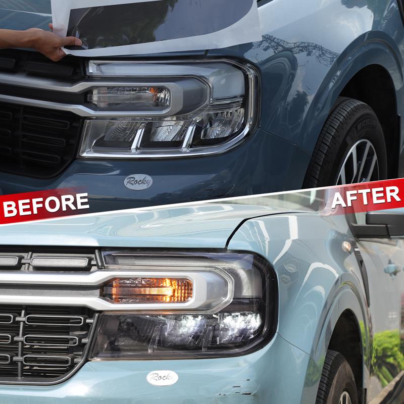 For Ford Maverick 2025+ Car Front Headlamp Film Tpu Transparent Protective Film Exterior Headlight Strip Car Sticker Accessories