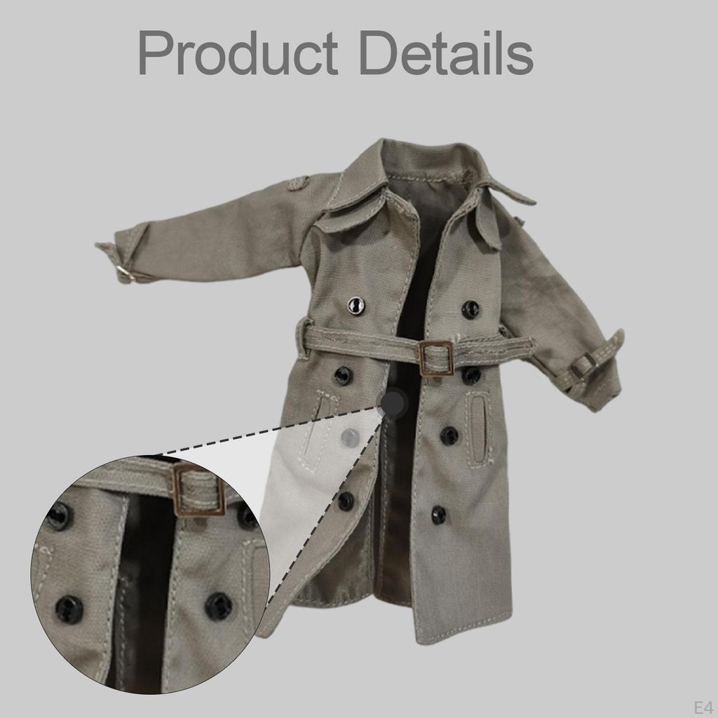 1/ Figure Cappotto da Trincea 6 pollici Abbigliamento Maschile Femminile Abbigliamento in Miniatura Vestire Bambola Mobile