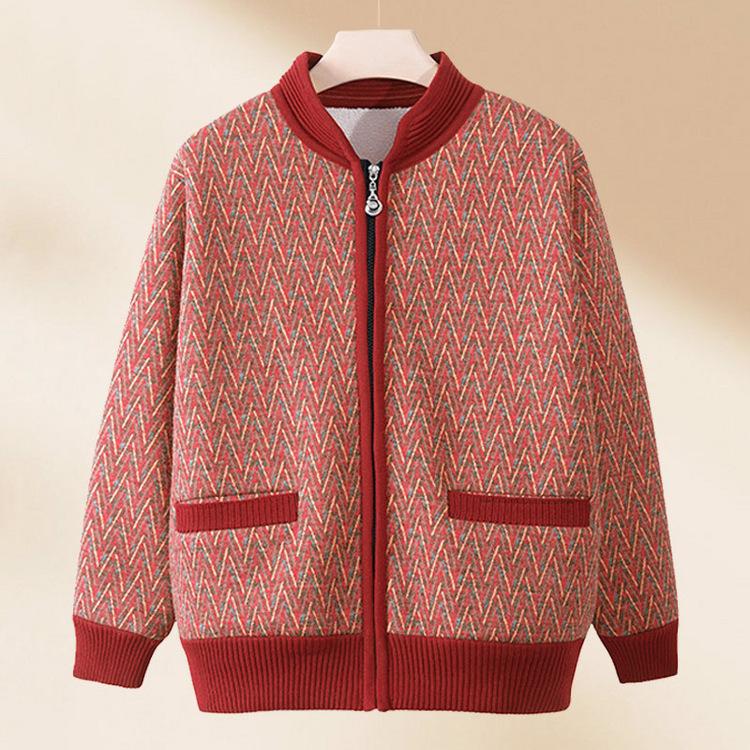 Frühlings- und Herbst-Warmmantel für ältere Menschen, Frühlingskleid für Oma und Samt-Wattierter Pullover, Wintermantel für kleine Mutter