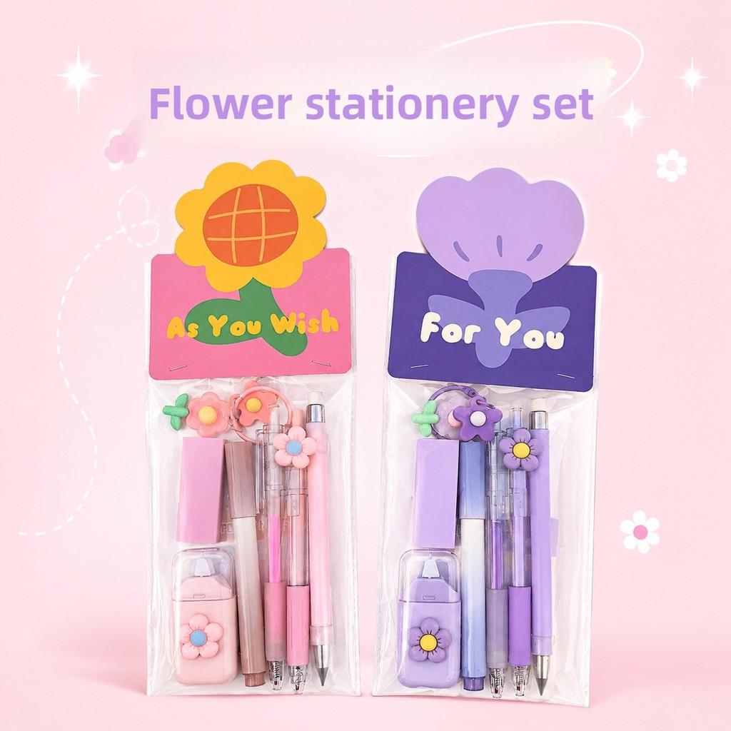 Floral Stationery Set With Multi Color Pens For Students And Gift Giving