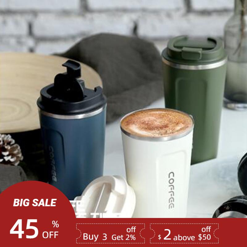 Stainless Steel Coffee Thermos Mug 380/510ml Portable Car Vacuum Flask Travel Insulated Thermal Water Bottle for Cold/Hot